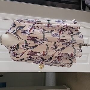 Floral print button-down blouse